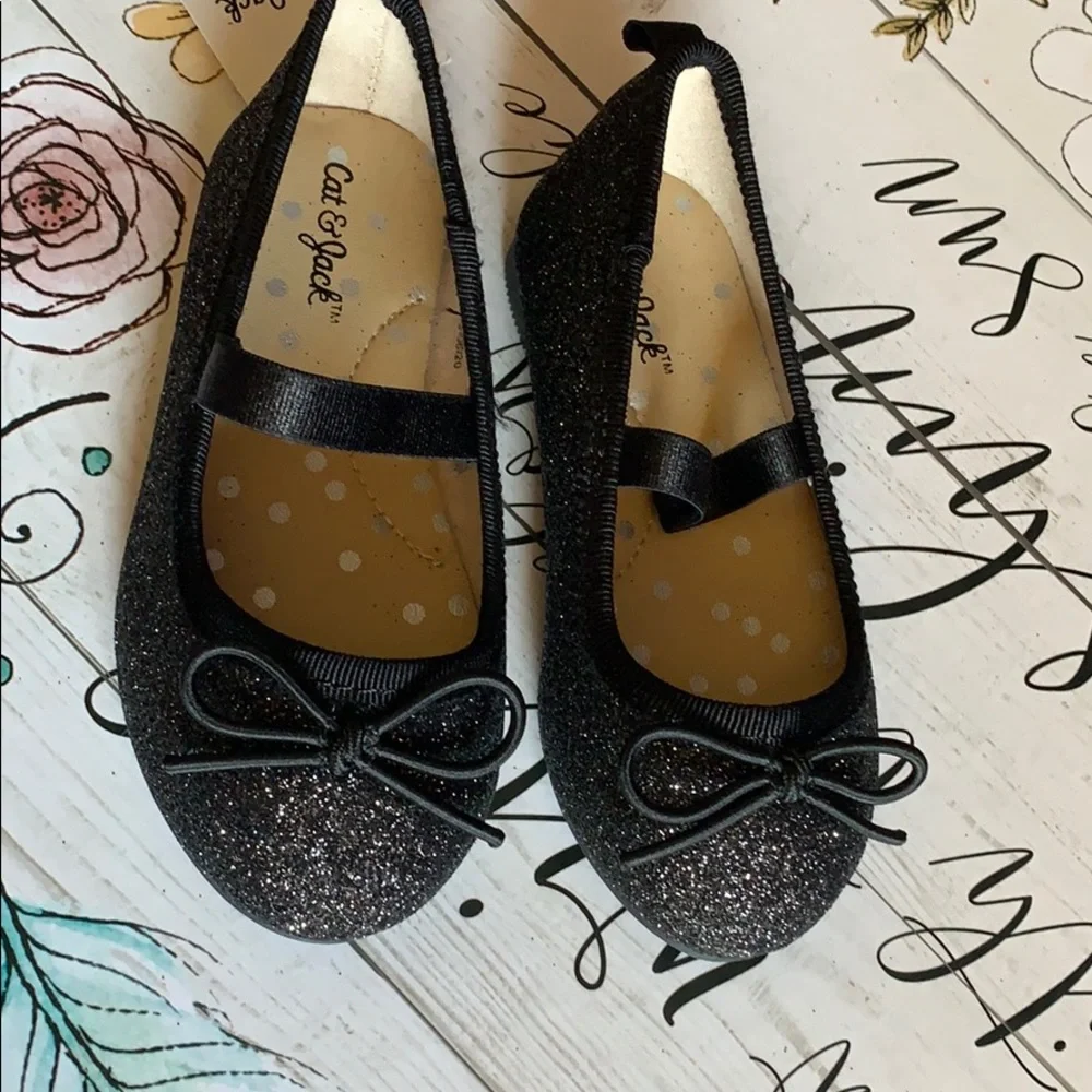 Cat & Jack sparkle‎ little girls ballerina shoes